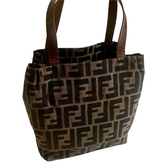 Fendi Handbags - FENDI Monogram Mini Canvas Tote Bag